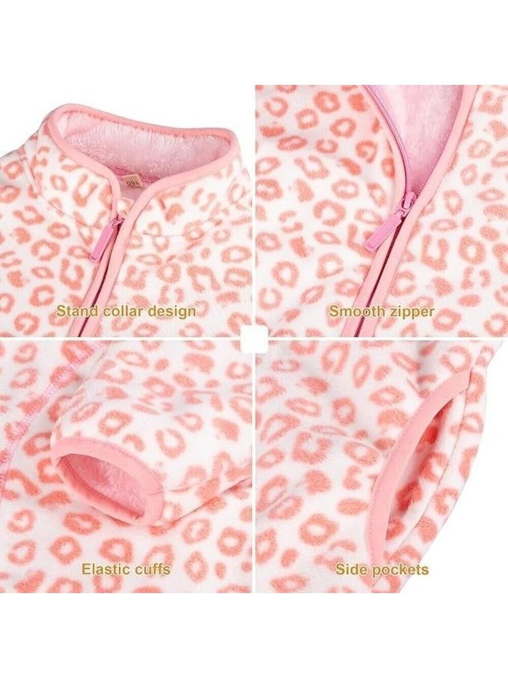 Girls Polar Fleece Jacket Full Zip with Pockets - Picture 4 of 5